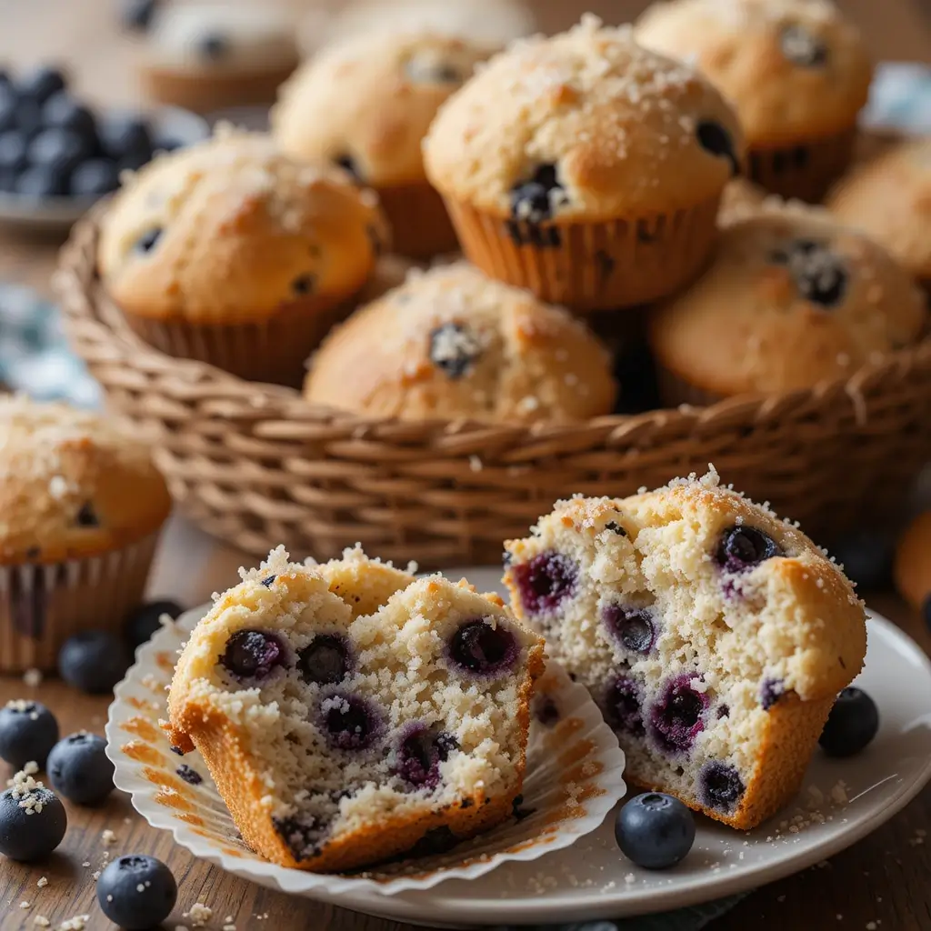Blueberry Muffins with Sour Cream