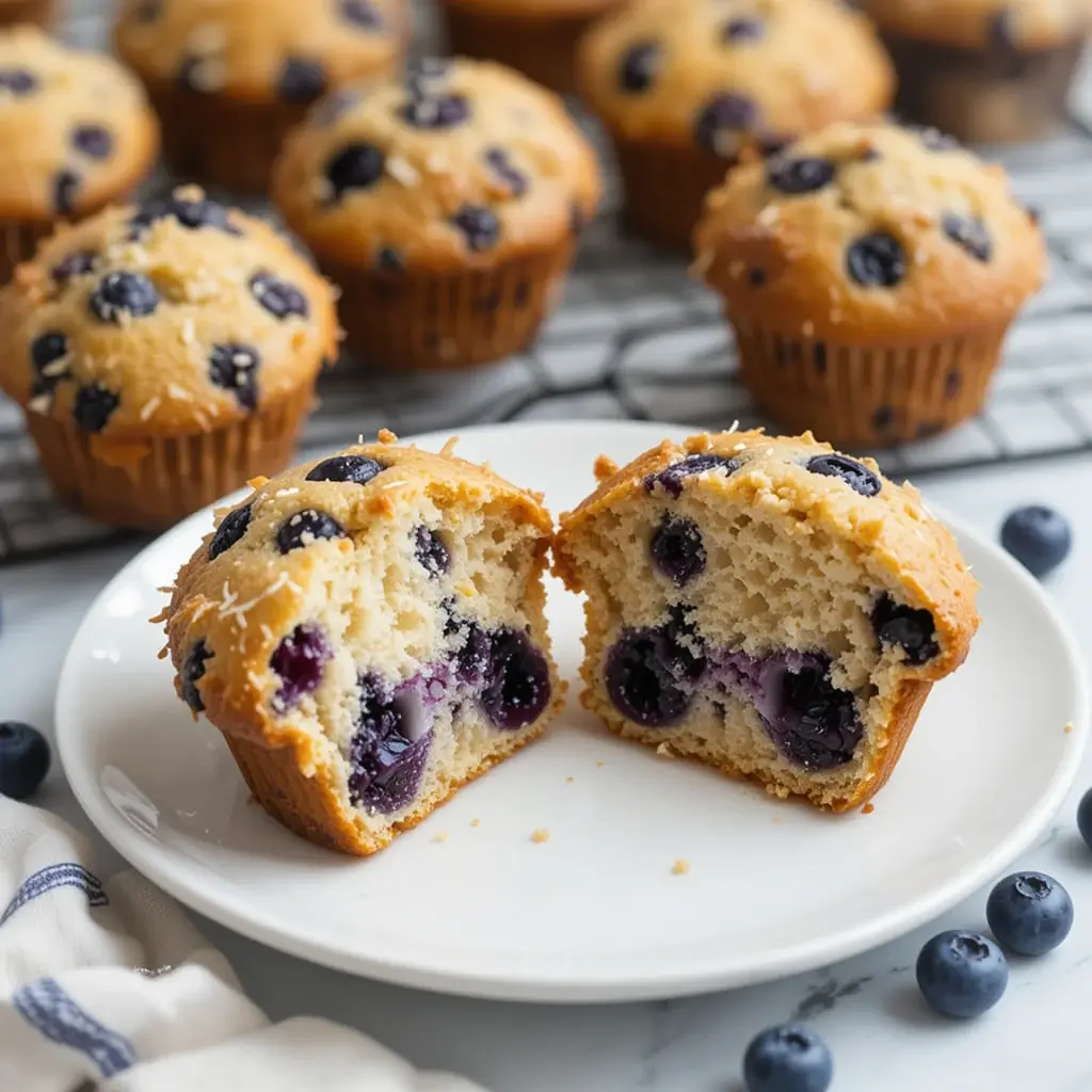 Coconut Flour Blueberry Muffins