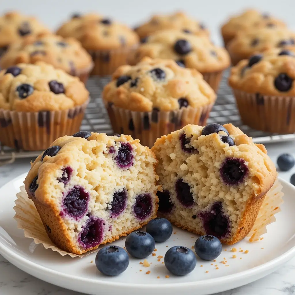 High Protein Blueberry Muffins