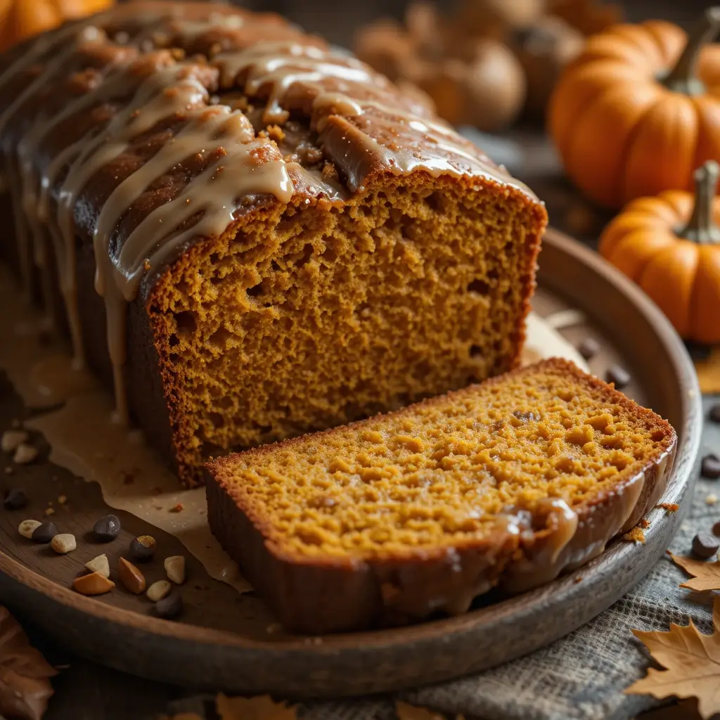 Pumpkin Bread Maple Glaze