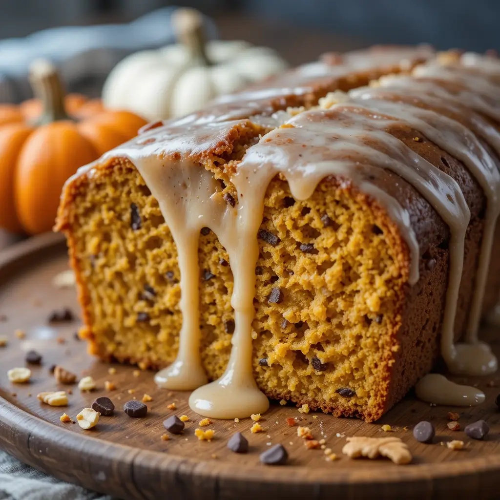 Pumpkin Bread Maple Glaze