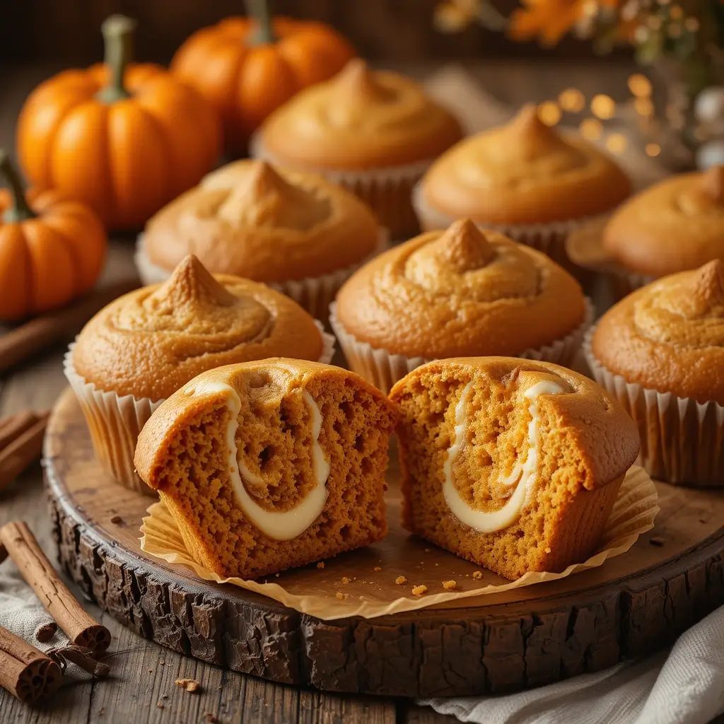 Pumpkin Cheesecake Muffins