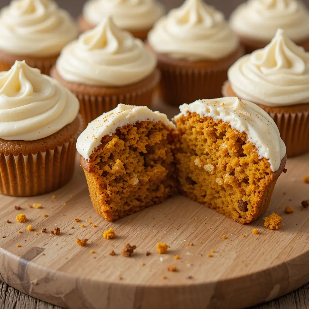 Pumpkin Muffins Cream Cheese Frosting