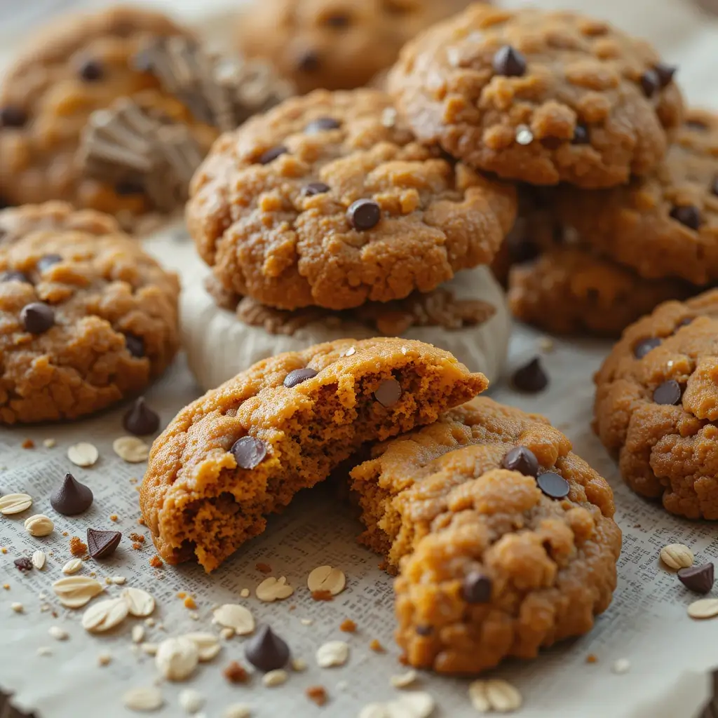 Pumpkin Oatmeal Healthy Cookies