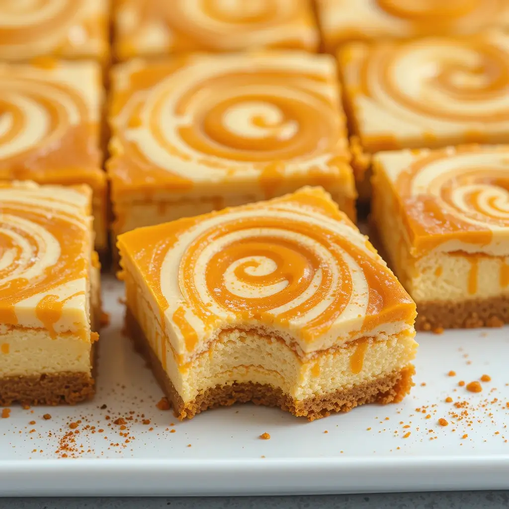Pumpkin Swirl Cheesecake Bars