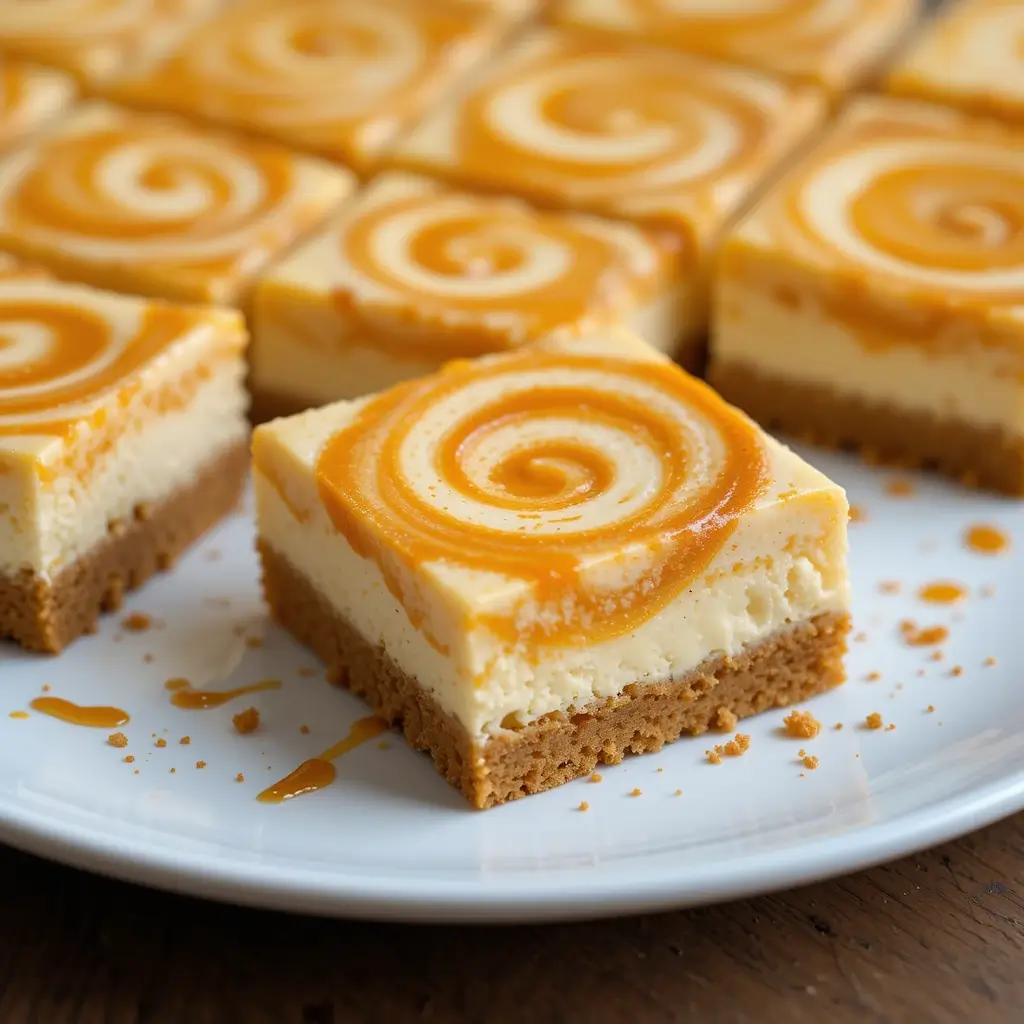 Pumpkin Swirl Cheesecake Bars 