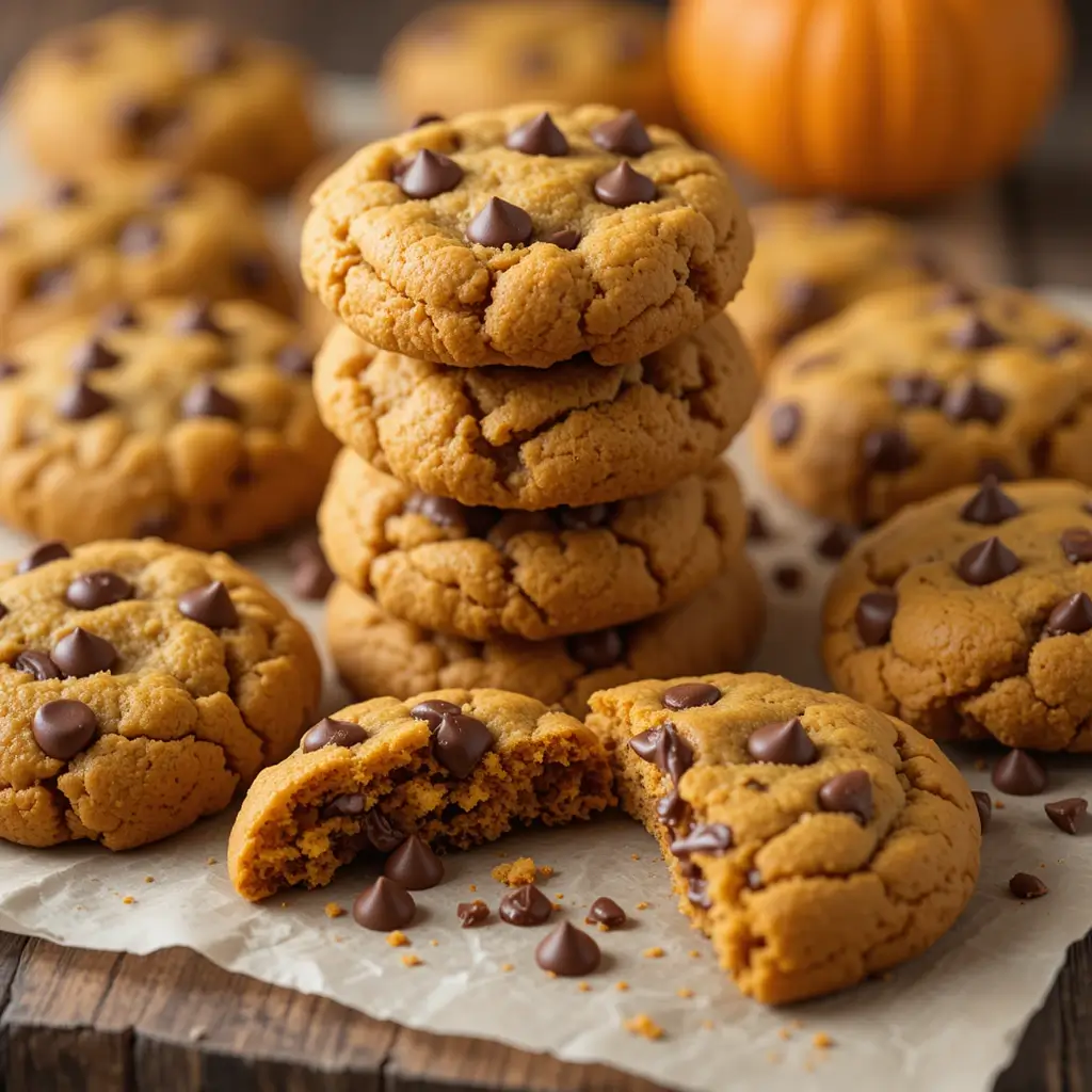 Vegan Pumpkin Chocolate Chip Cookies