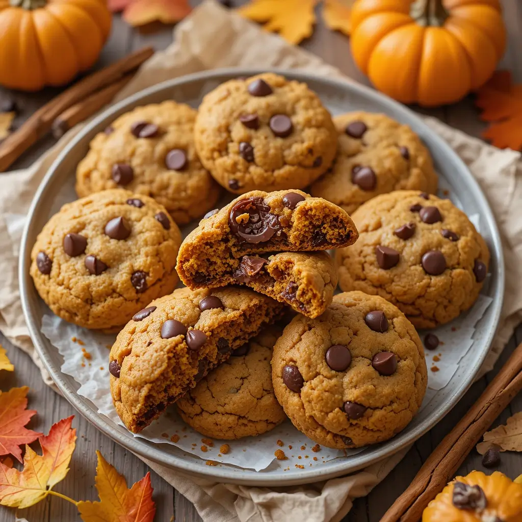 Chocolate Chip and Pumpkin Cookies