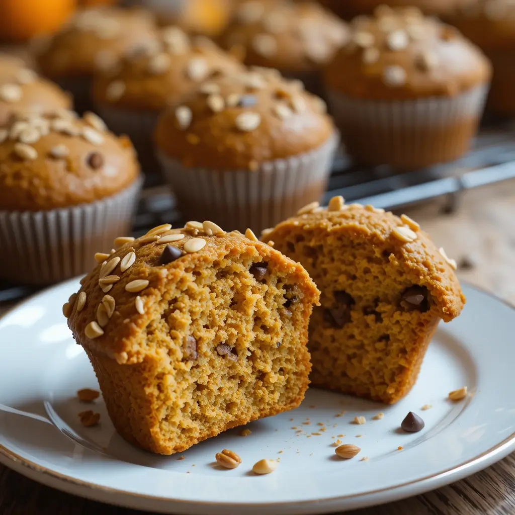 Pumpkin Banana Oat Muffins