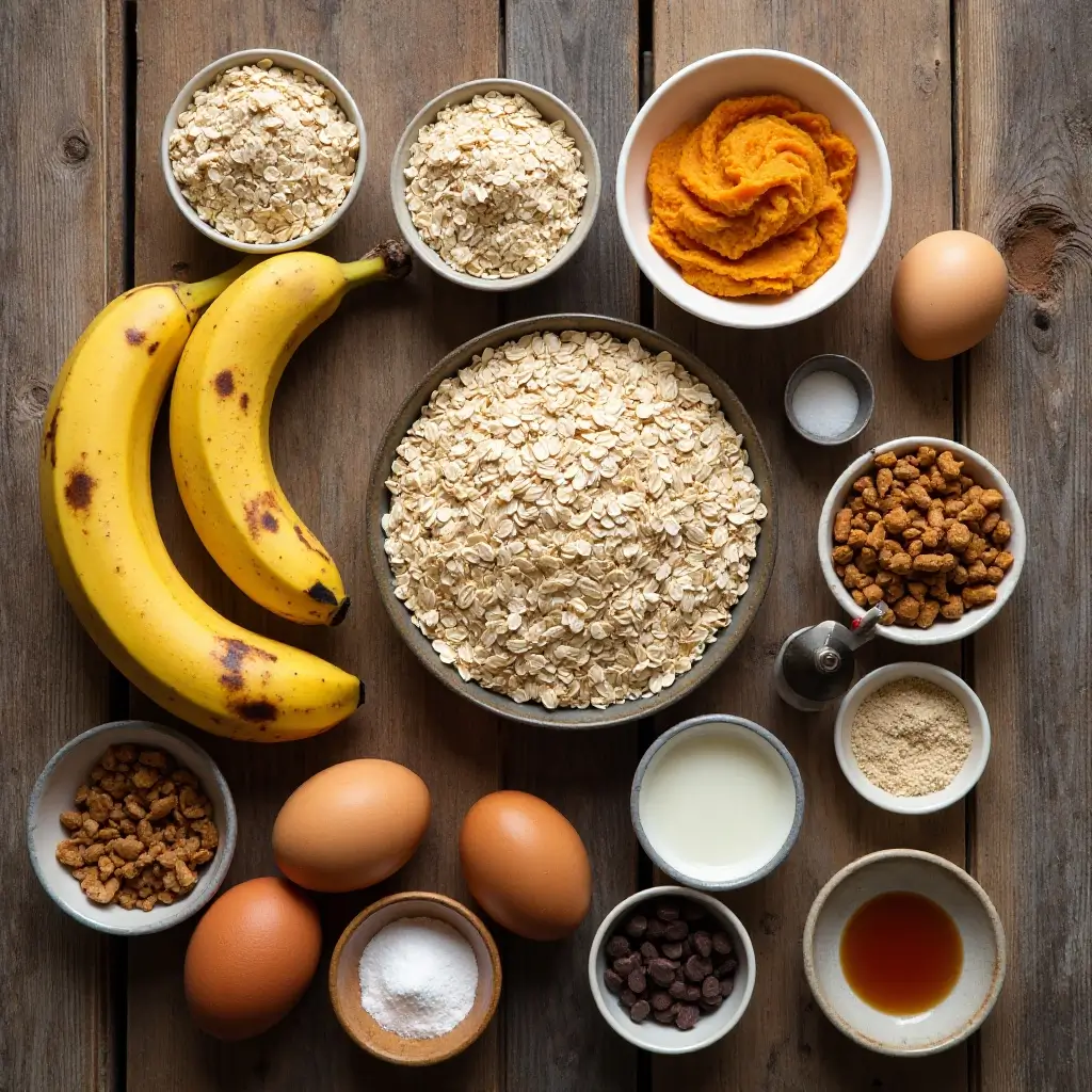 Pumpkin Banana Oat Muffins