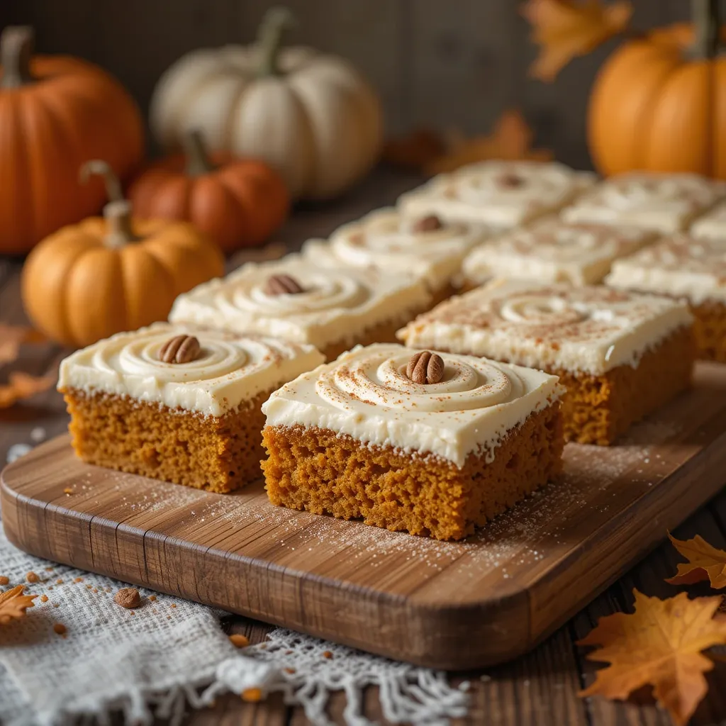 Pumpkin Bars and Cream Cheese Frosting