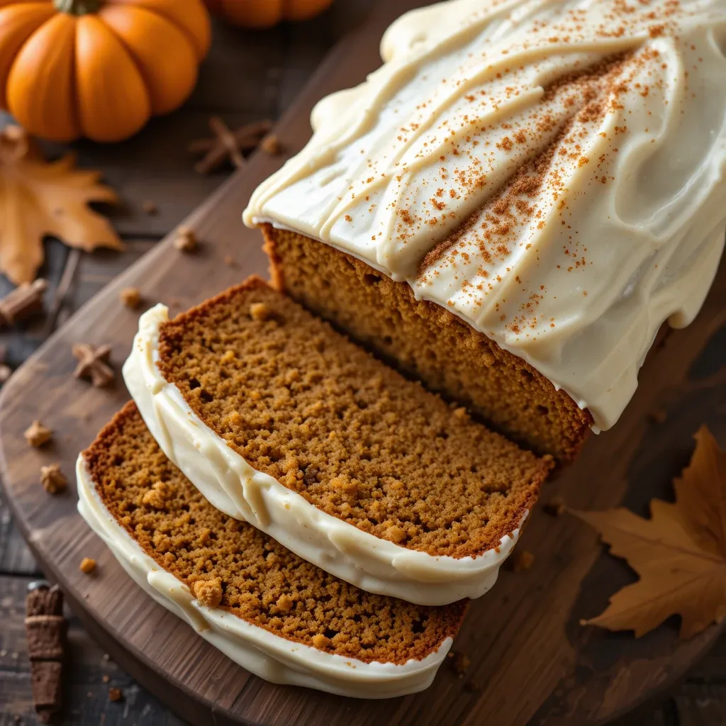 Pumpkin Loaf with Cream Cheese Frosting
