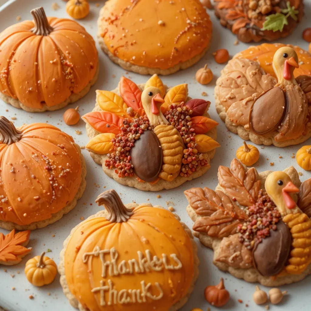 Buttercream Decorated Cookies Thanksgiving
