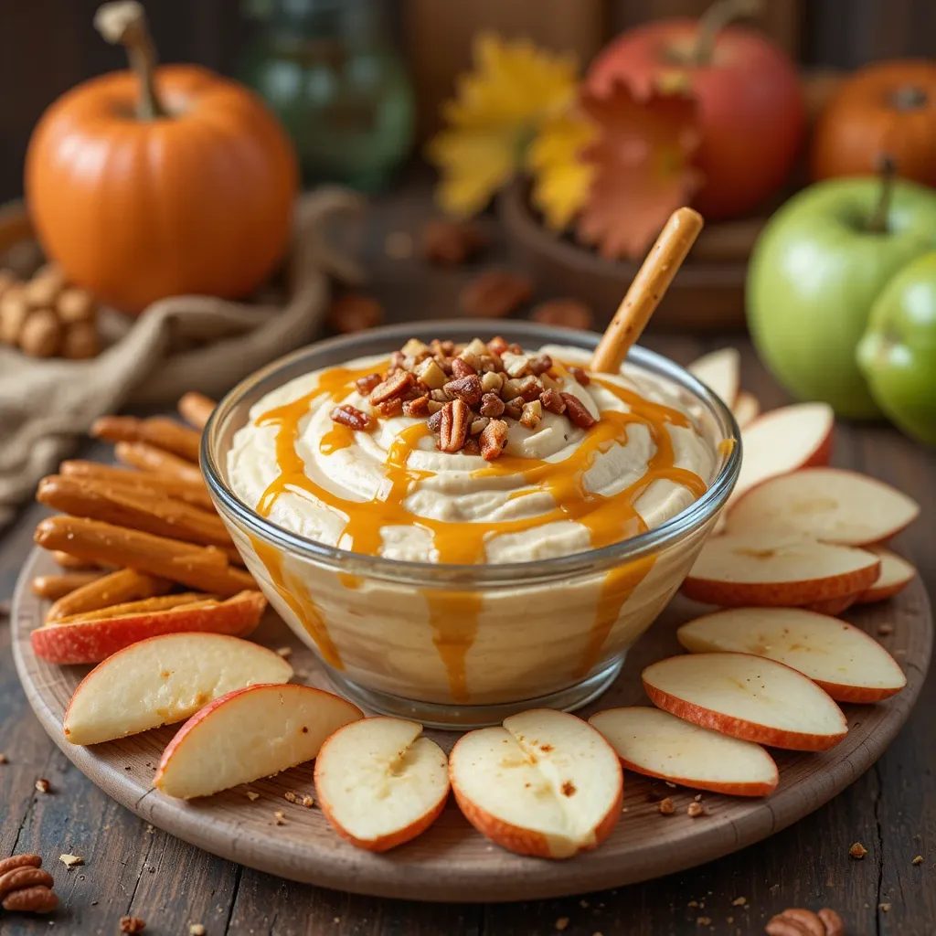 Caramel Apple Dip with Pretzels