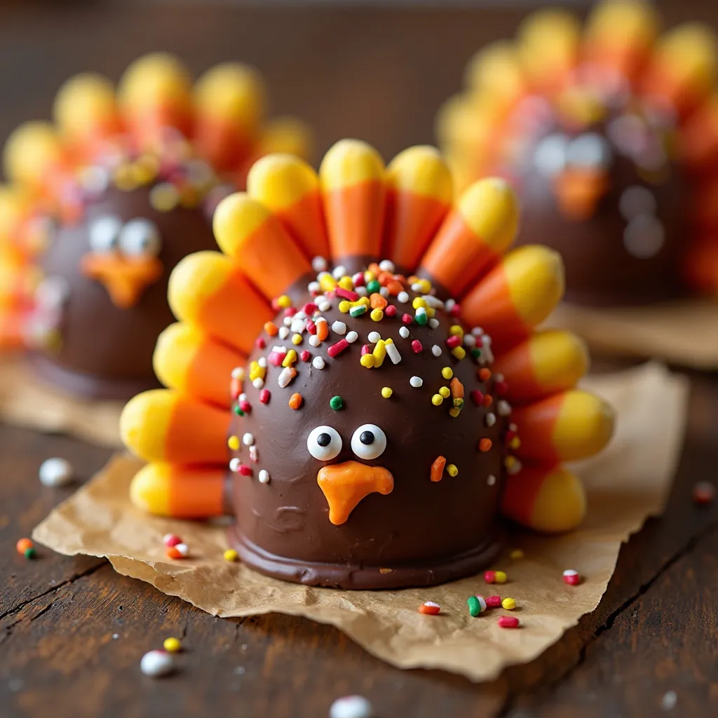 Chocolate Covered Pretzel Turkeys