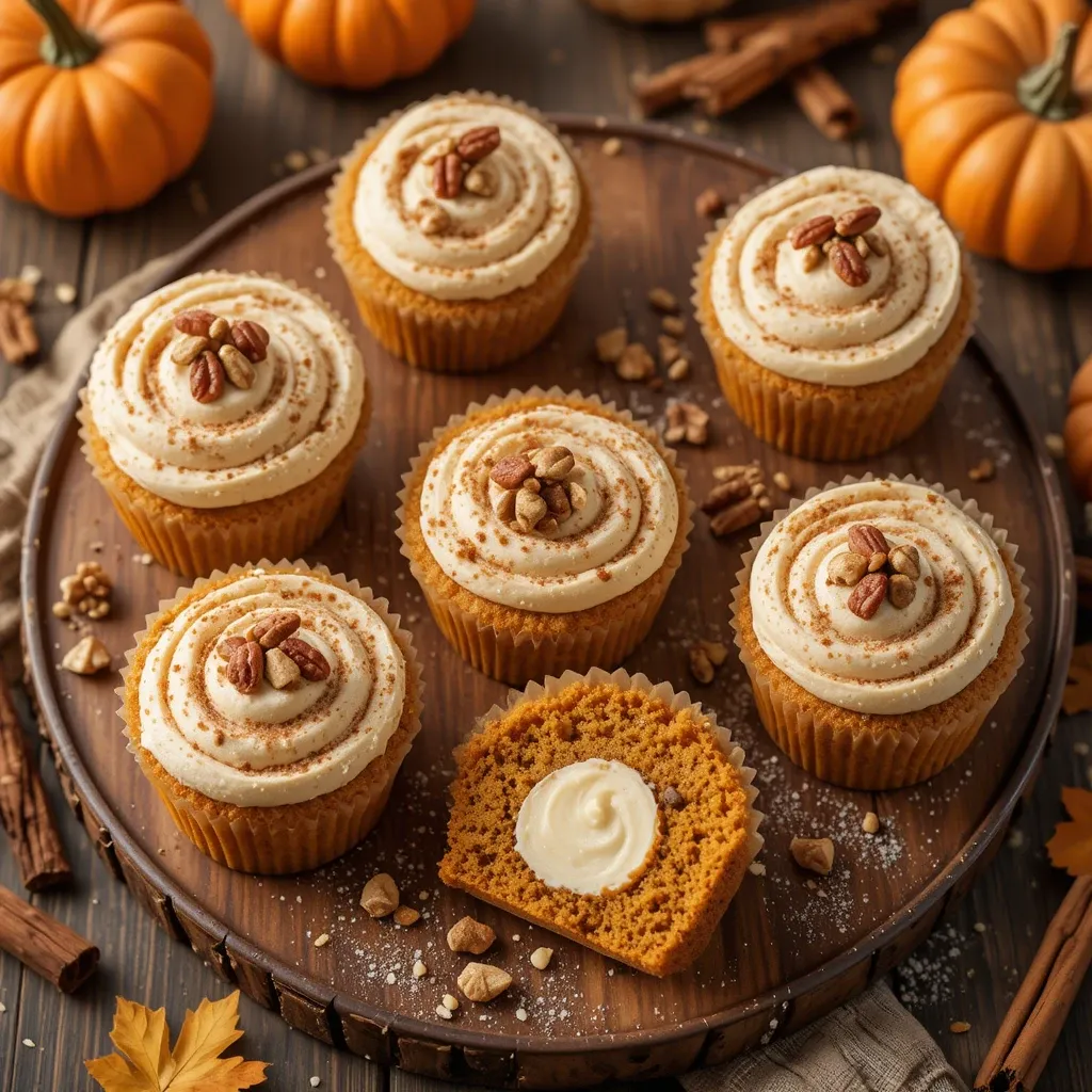Pumpkin Roll Cupcakes Thanksgiving