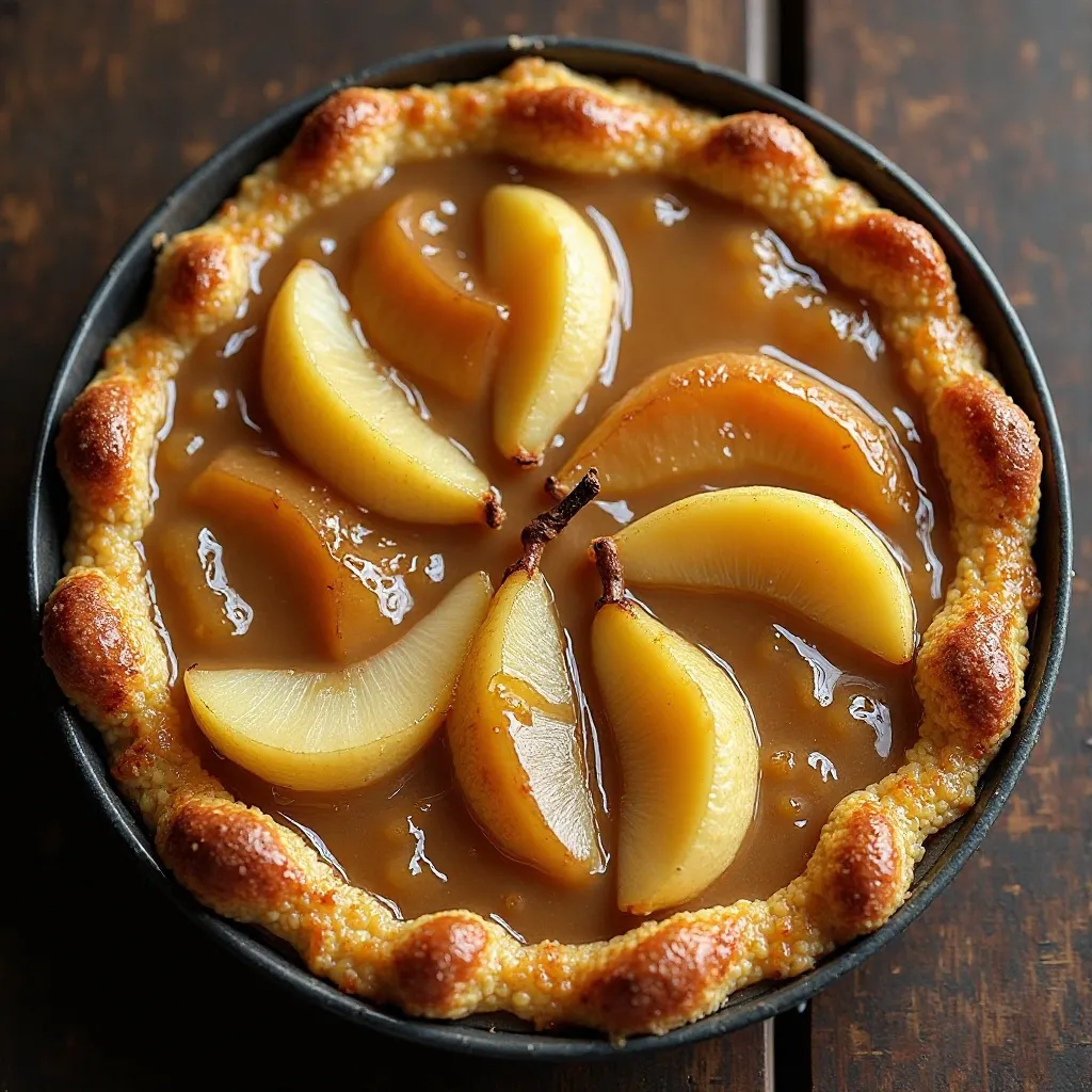 Salted Caramel Pear Pie