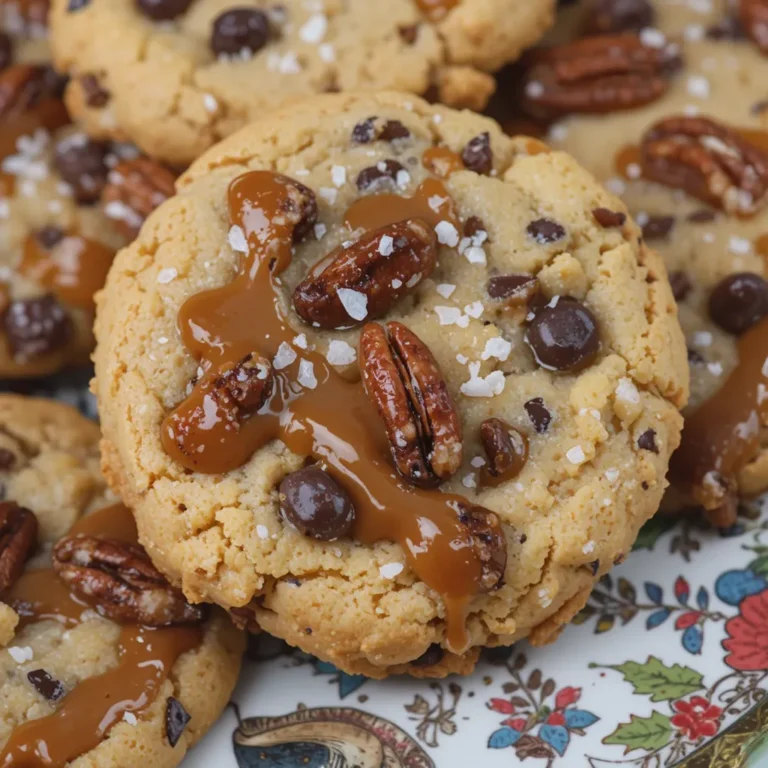 Salted Caramel Pecan Chocolate Chip Cookies