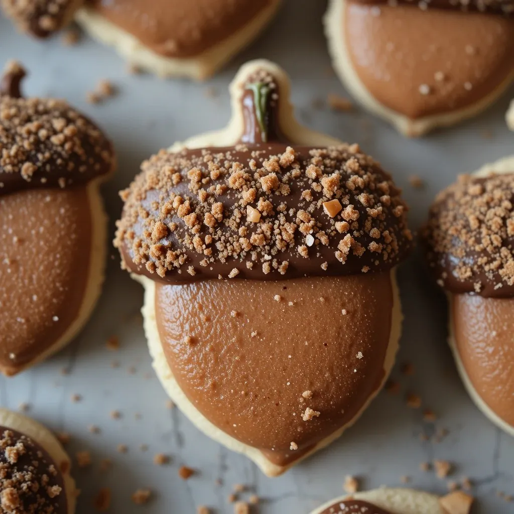 Textured Acorns with Royal Icing