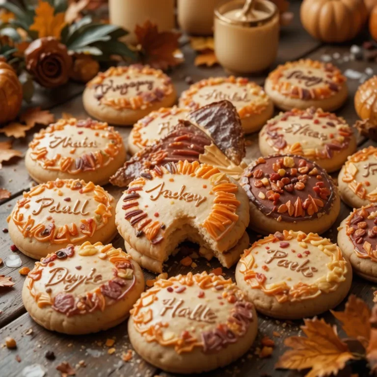 Thanksgiving Cookies Decorated with Names