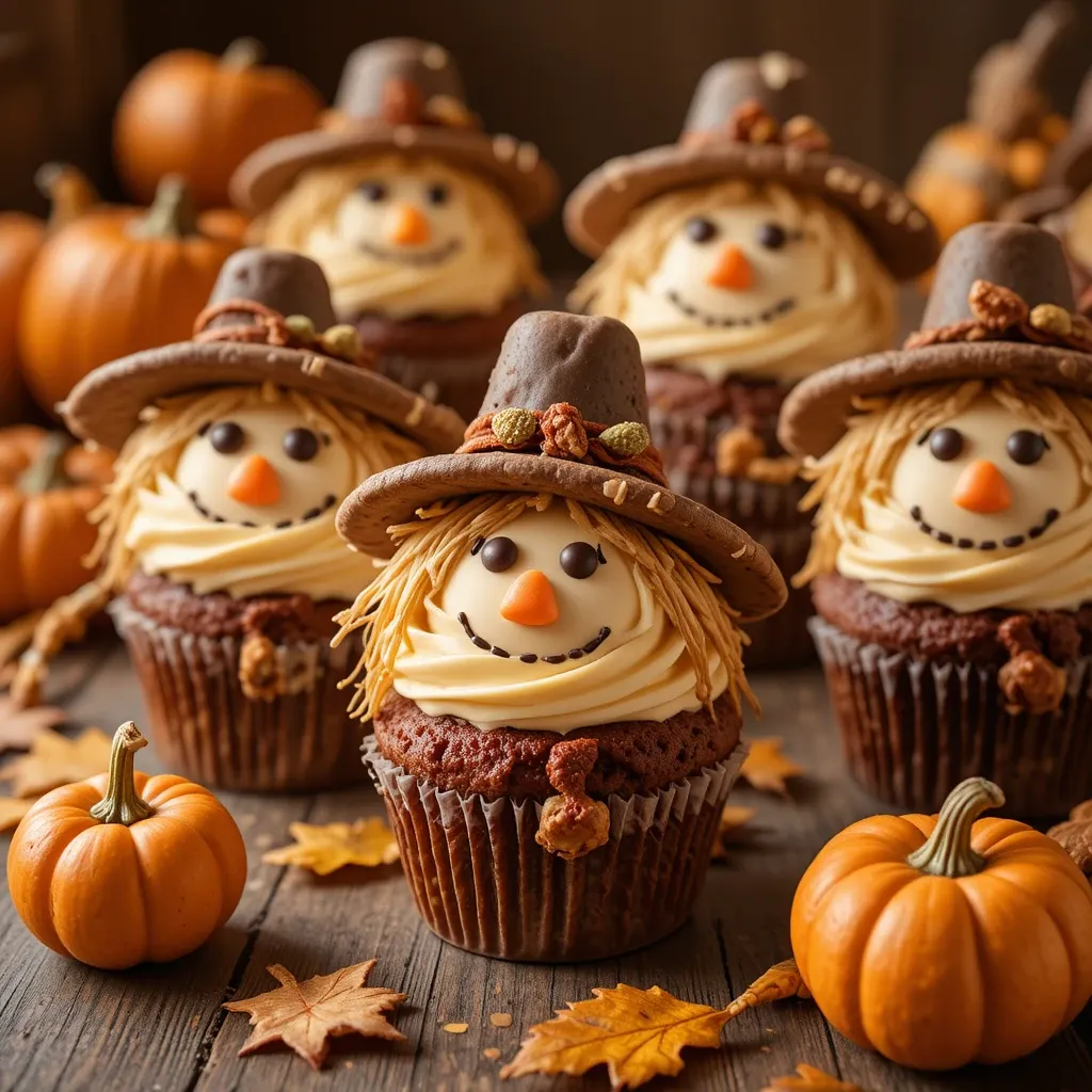 Thanksgiving Cupcakes Scarecrow