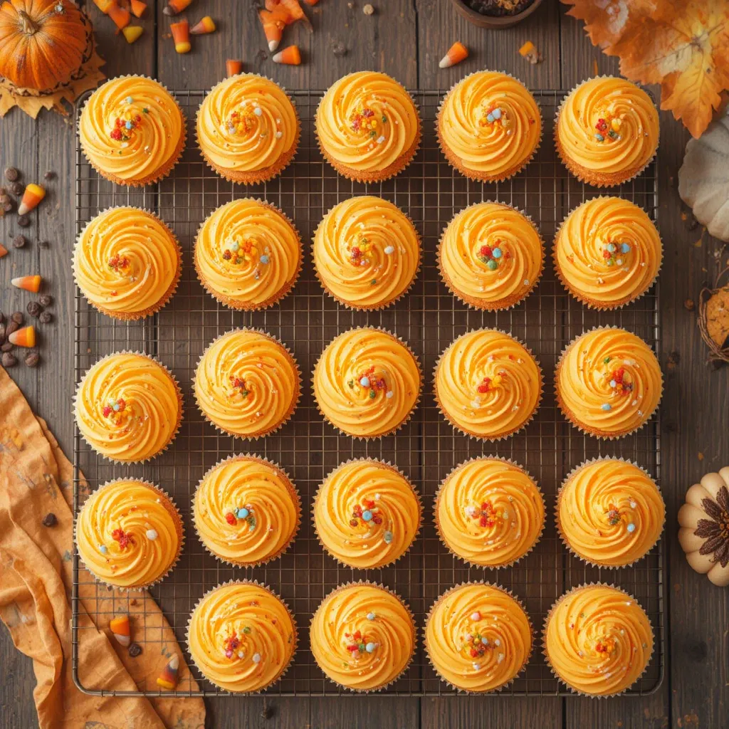 Thanksgiving Cupcakes with Candy Corn