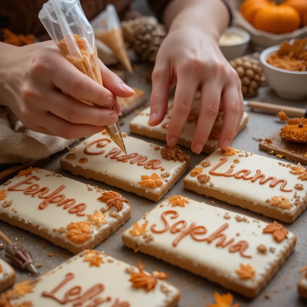 Thanksgiving Place Card Cookies