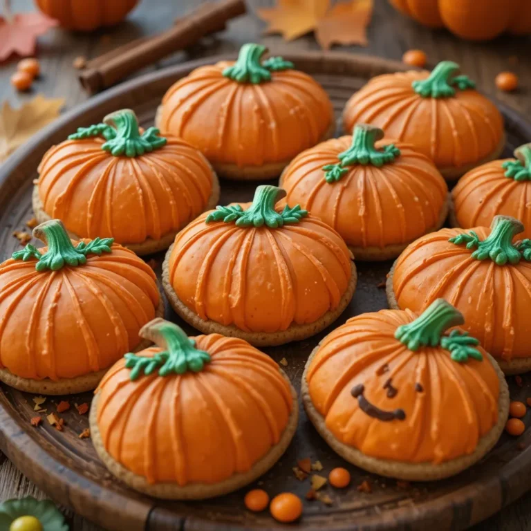 Thanksgiving Pumpkin Cookies Decorated