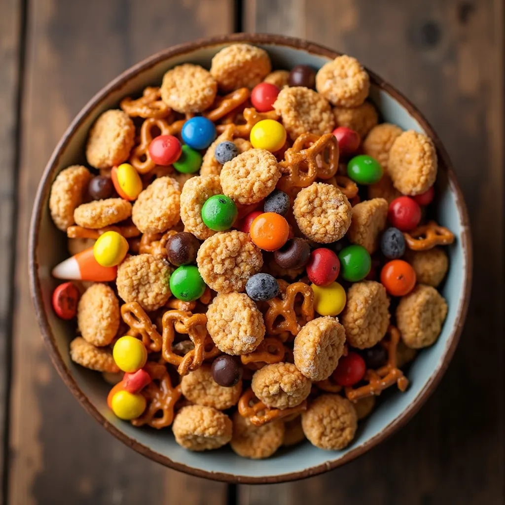 6. Thanksgiving Snack Mix

What You'll Need:

2 cups pretzels

1 cup candy corn

1 cup chocolate chips

1 cup peanuts or pecans

1 cup Chex cereal

1/2 cup M&Ms (fall colors)

Step-by-Step Instructions:

Step 1: In a large mixing bowl, combine pretzels and Chex cereal as your base.

Step 2: Add chocolate chips, creating pockets of sweetness throughout the mix.

Step 3: Toss in nuts for a satisfying crunch and protein boost.

Step 4: Mix in candy corn and M&Ms, distributing colors evenly throughout.

Step 5: Gently toss everything together until well combined and the colors are beautifully distributed.

Step 6: Portion into individual bags or bowls for easy sharing during study sessions