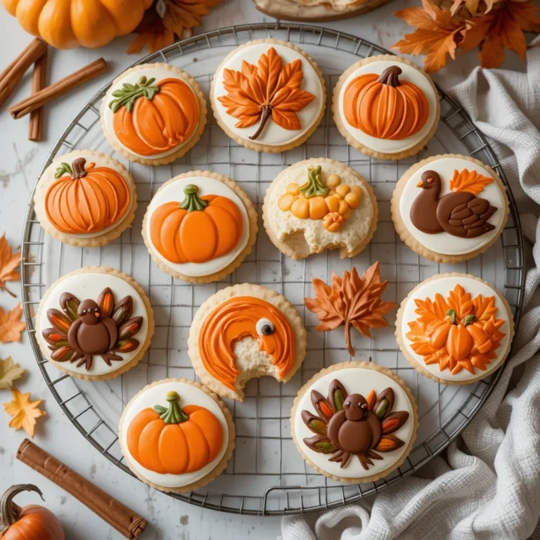 Thanksgiving Sugar Cookies Decorated Round