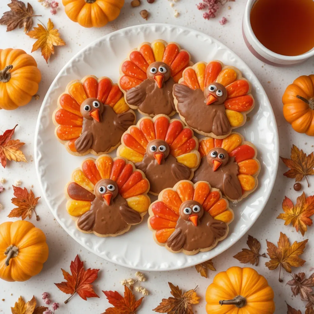 Thanksgiving Turkey Sugar Cookies Royal Icing