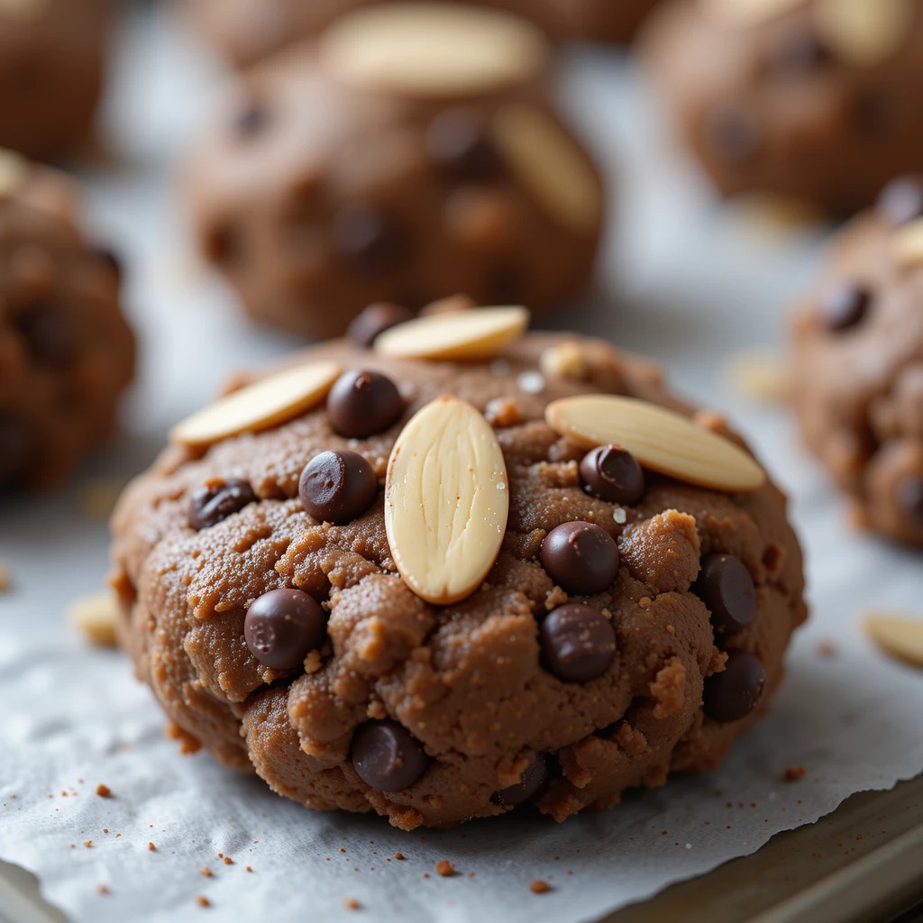 Almond Butter Chocolate Protein Cookies