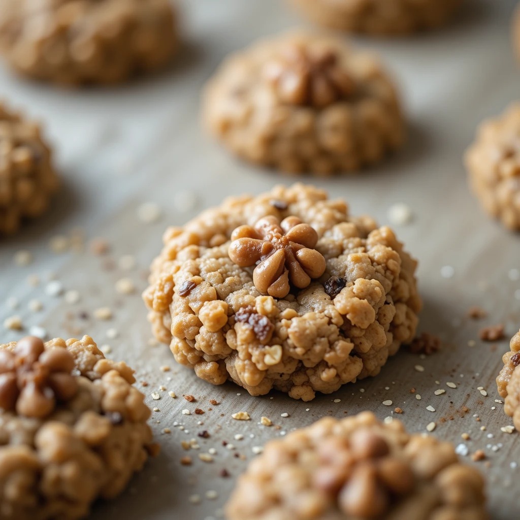 Banana Walnut Protein Oatmeal Cookies