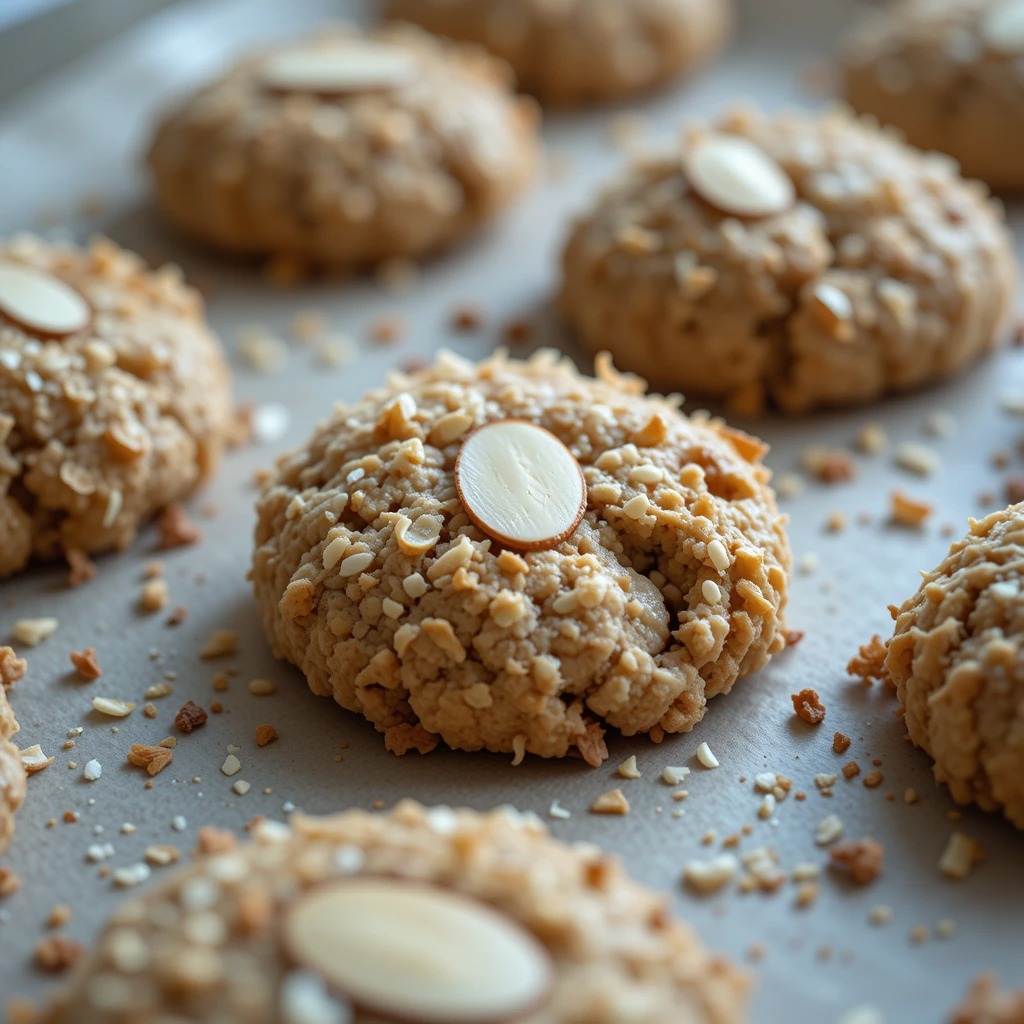 Coconut Almond Protein Oatmeal Cookies