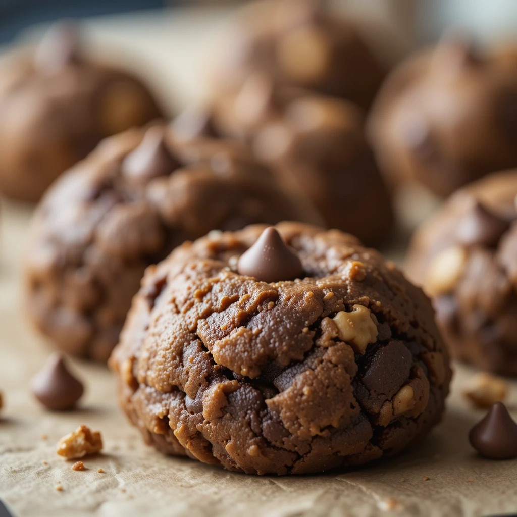 Double Chocolate Peanut Butter Protein Cookies