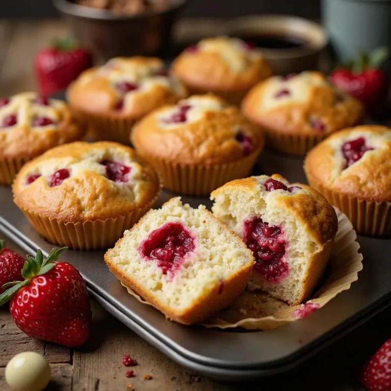 White Chocolate and Strawberry Muffins