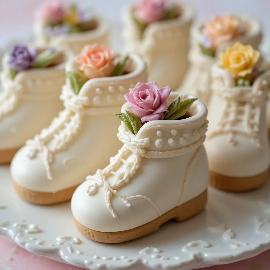 Baby Bootie with Blossoms