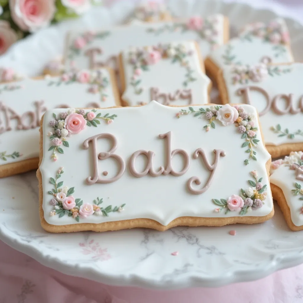 Baby Name Plaque with Floral Border