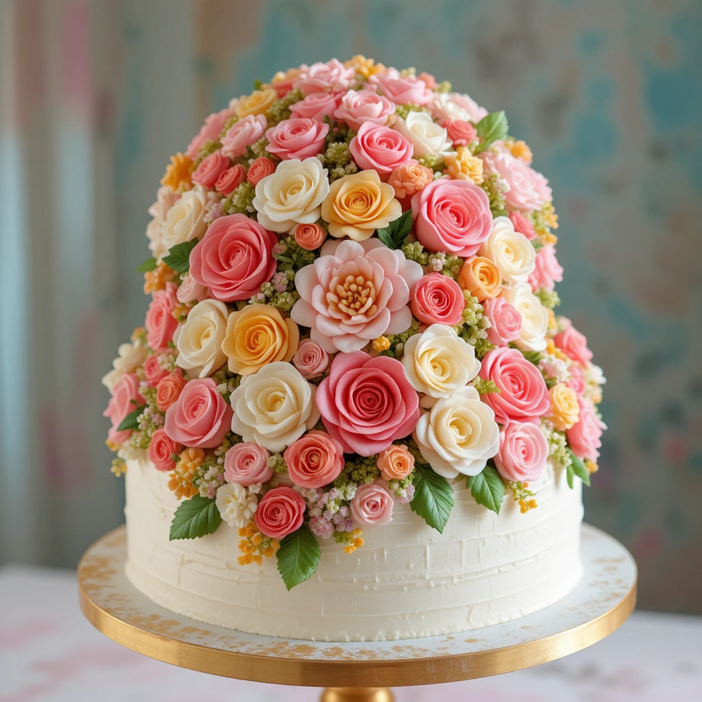 Buttercream Bouquet Baby in Bloom Cake