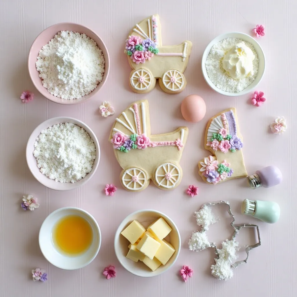 Floral Baby Carriage Cookies