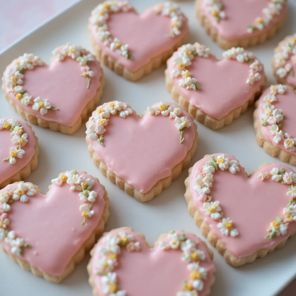 Floral Heart Cookies