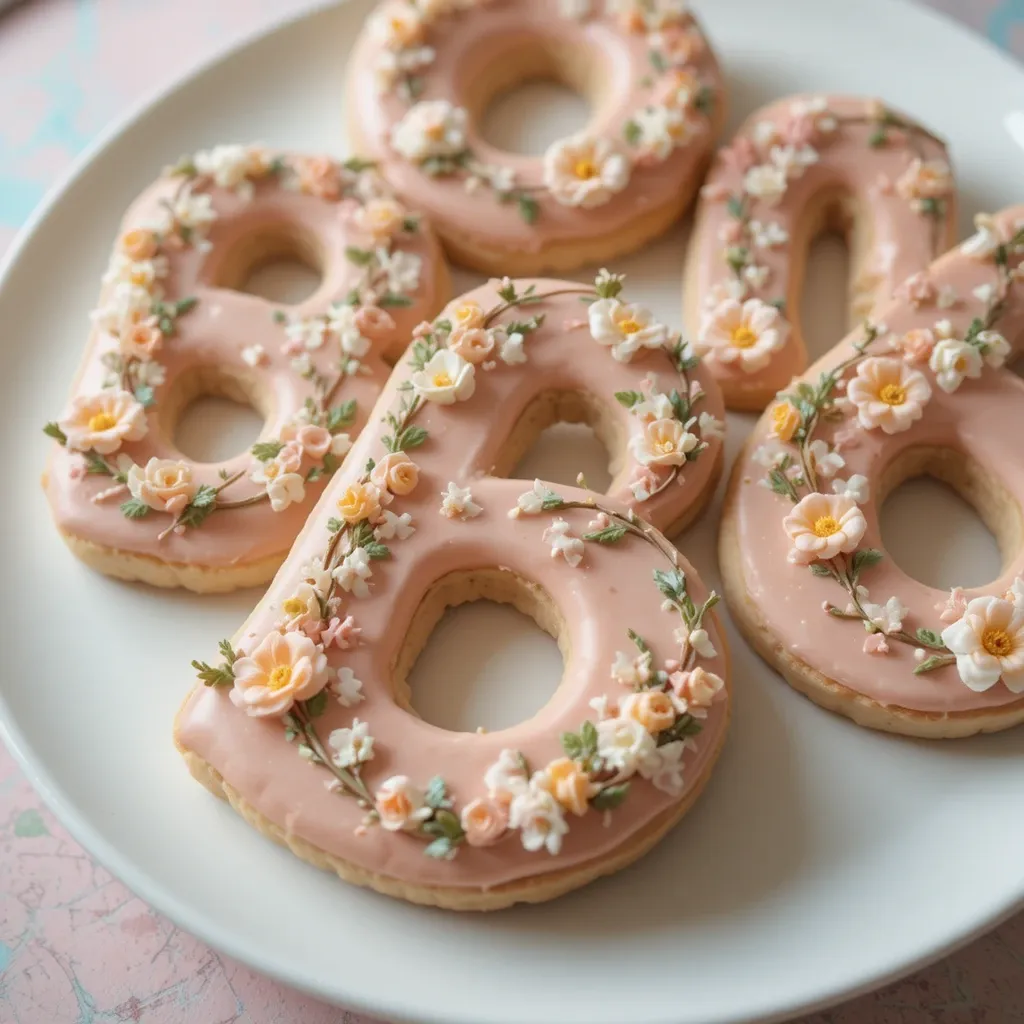 Floral Initial Cookies