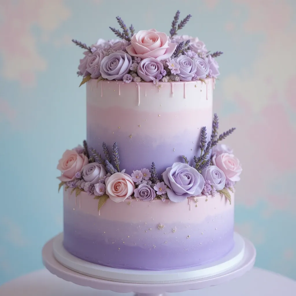 Lavender Dreams Baby in Bloom Cake
