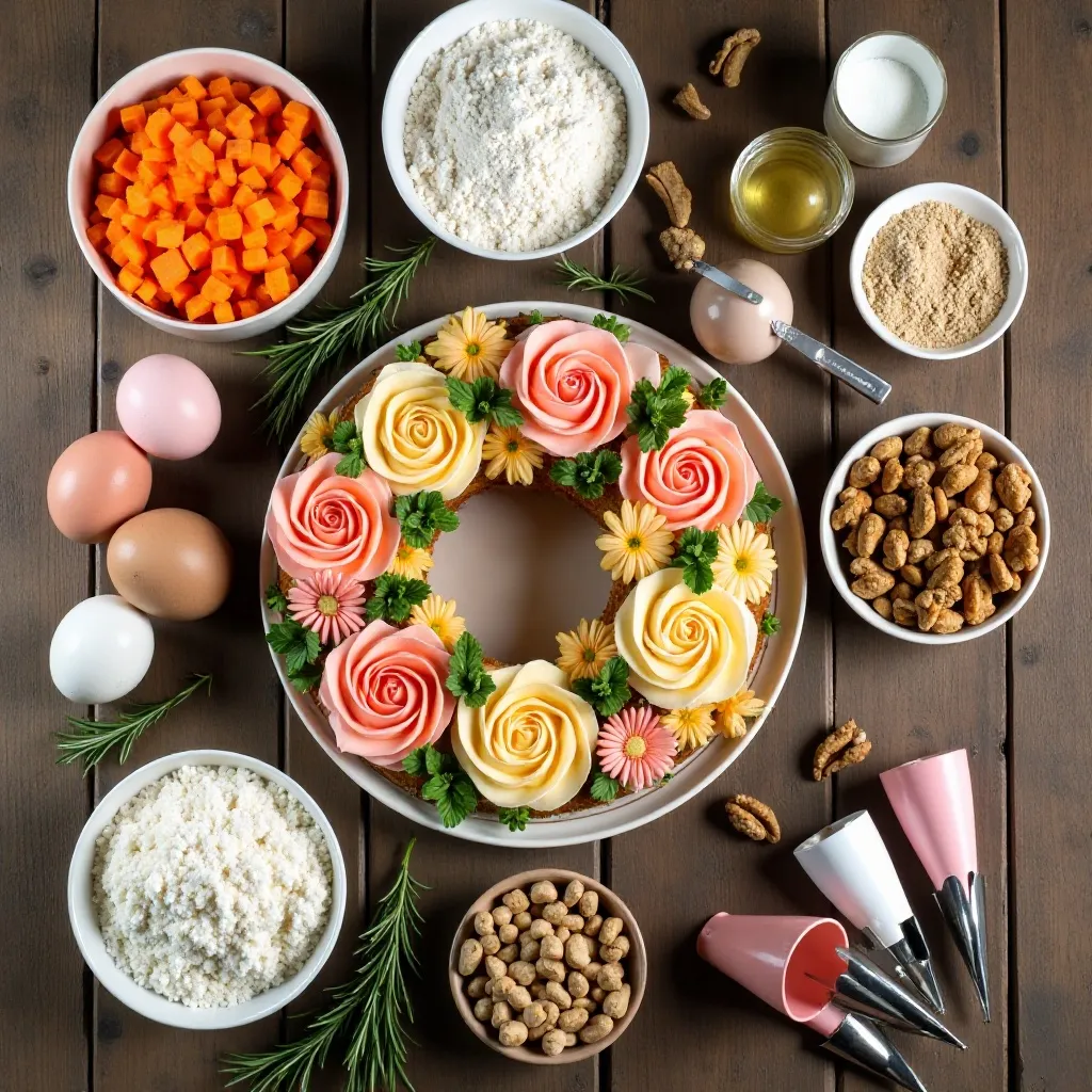Rustic Buttercream Flower Wreath Cake